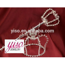 Venda quente mania world tiara moda rainha tiaras e conjunto de varinha